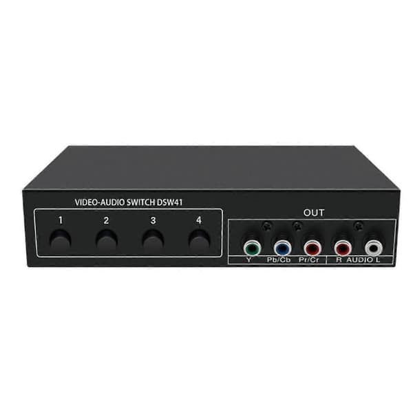 4x1 Komponentvideo Signal Switch YPbPr YCbCr Audio DSW41 Delare Panel Knapp Manuell Switch CVBS
