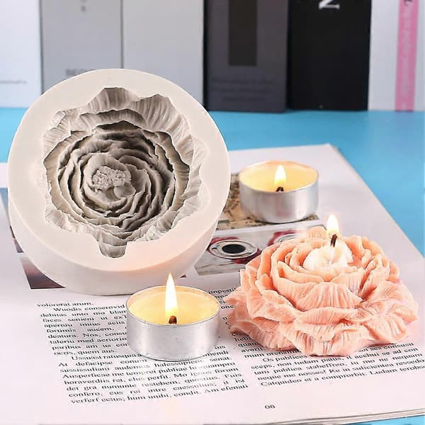 Silikone Lysform, 3D DIY Silikoneform Lysstøbeforme, Fødevaregodkendt Sojavoks Lysform 3,5*9,5cm