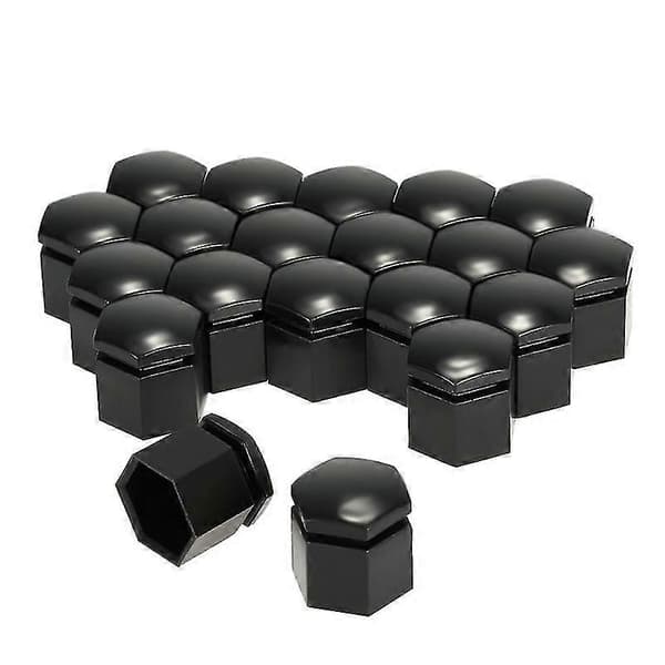 20 stk. 19 mm Svart Bilhjul Mutterdeksel Bolt Cap Passer til Vauxhall Opel