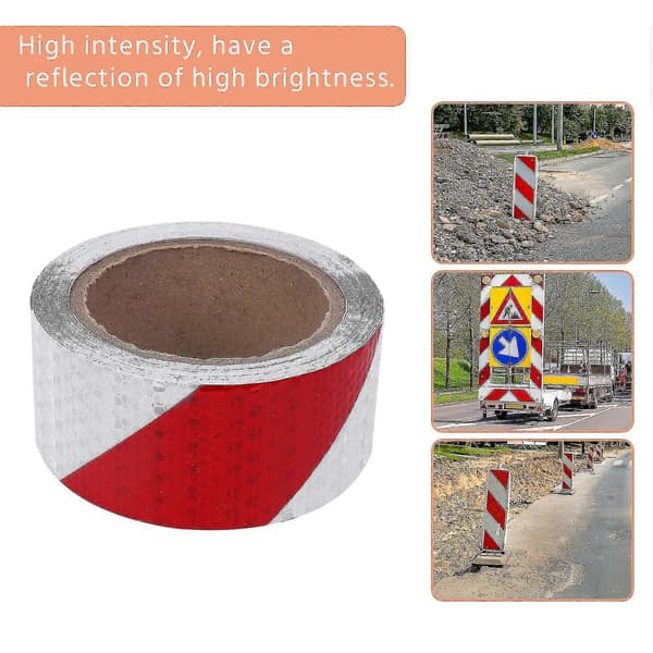 10m X 5cm Säkerhetsvarningstejp Reflextejp Självhäftande Tejp Reflexremsa Trafikreflex-h