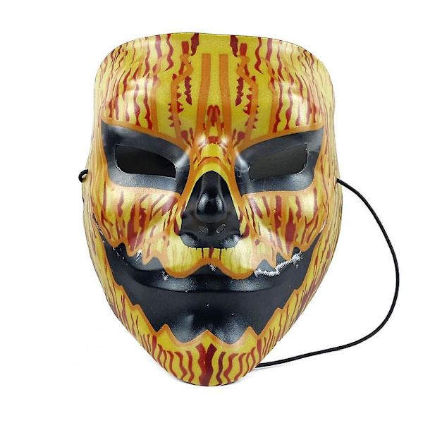 2023 Halloween Mask Led Light Up Mask Skrämmande Clown Mask För Festival Cosplay Halloween Kostym Maskeradfester,karneval,present Orange Yellow