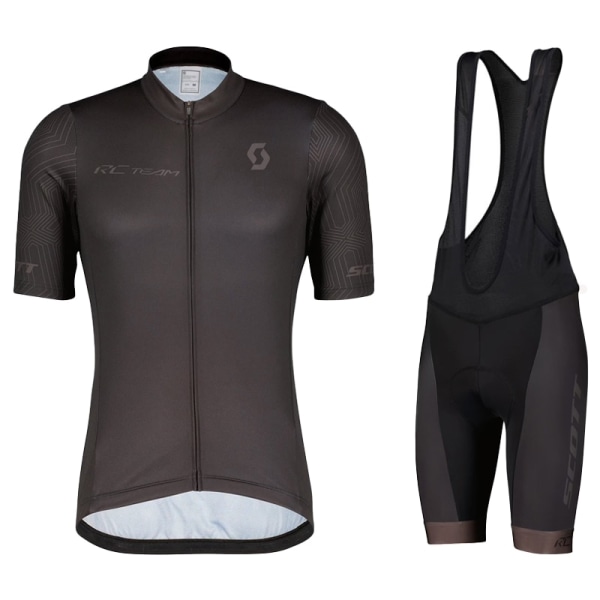 SCOTT sykkeltrøyer sett Sommer sykkelklær Pustende MTB maillot menn Kortermede sykkelskjorter Ropa Ciclismo Ridebukser Beige Asian size - S