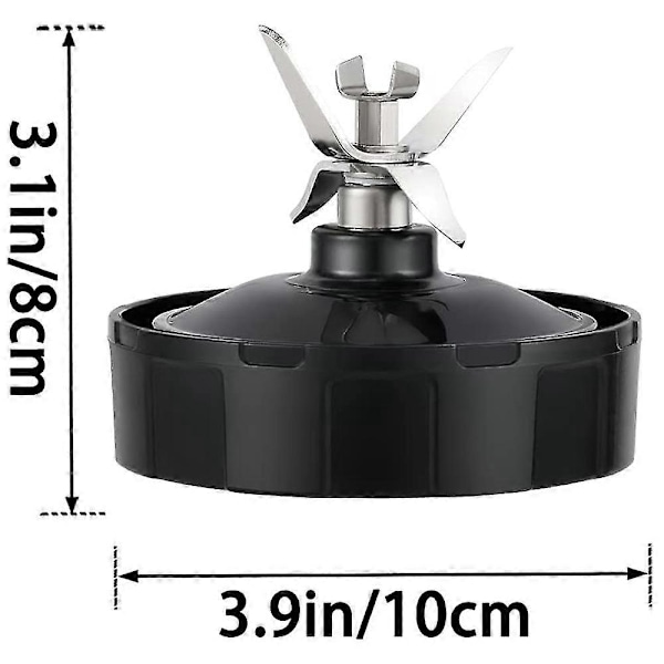 (2 STK, 9,9 cm) 6 Finner Blenderkniv Kompatibel for Ninja Blender Kniverstatning for Auto IQ BL456-70