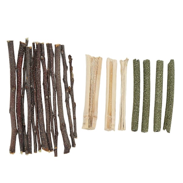 Hamster Tuggleksaksset Giftfria Kindtandspinnar med Äppelgren Gräs och Bambu 100g