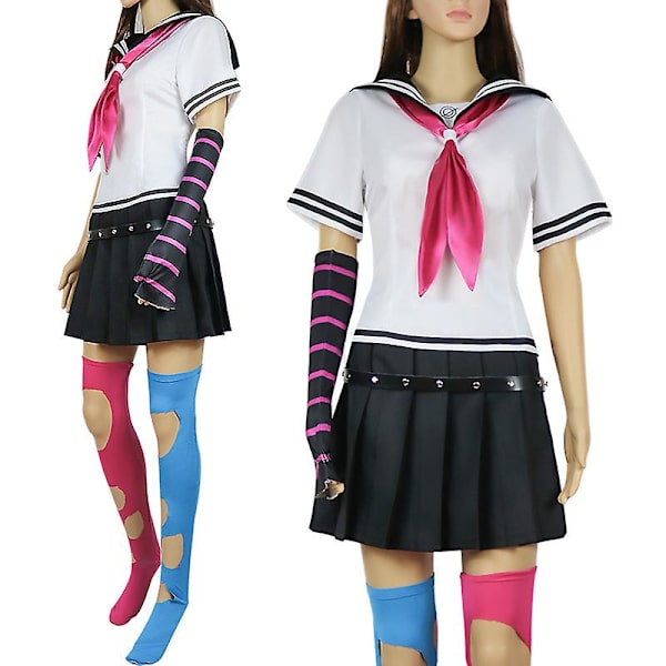Super Danganronpa Ibuki Mioda Cosplay kostume kjole uniformsdragt Halloween karneval kostumer Mioda Ibuki Cosplay paryksæt Xs-3xl XS