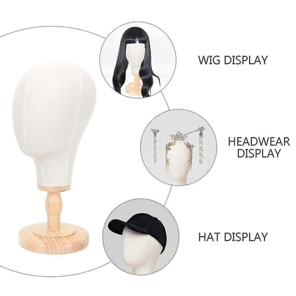 22 Wig Head Canvas Block For Head Mannequin Wig Display Styling Head