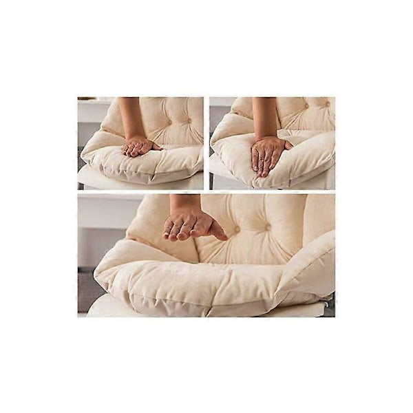 Stolehynde med ryglæn Sædeskal Lænestol Blød Velour Vandtæt Elastisk til Stol Rattan Halm Have Beige 40 40 48cm