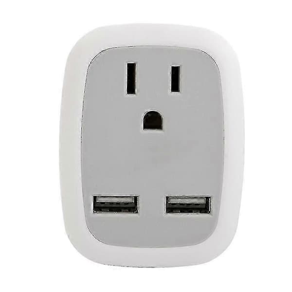 Europeisk Reiseadapter, Internasjonal Strømadapter med 2 USB