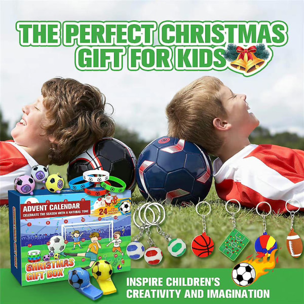 2023 Jul Nedtelling Adventskalender Xmas Fotball Leker 24 Grids Surprise Blind Box Barn Gift Party Favors