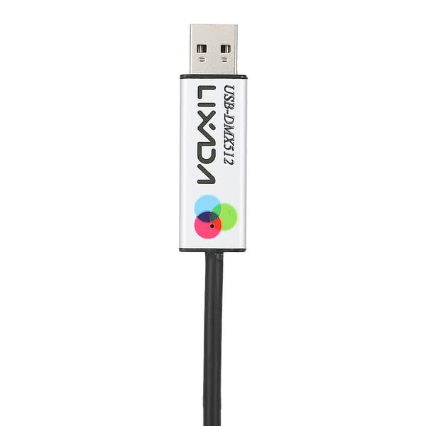 Lixada USB til DMX Grensesnitt Adapter LED DMX512 Datamaskin PC Scenebelysning Kontroller Dimmer