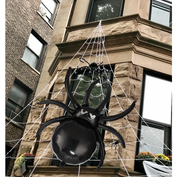 3d Kæmpe Halloween Spider Aluminium Film Balloner Skræmmende Spider Web Horror Realistisk Spider Børnelegetøj Happy Saints Day Festindretning 2pcs3