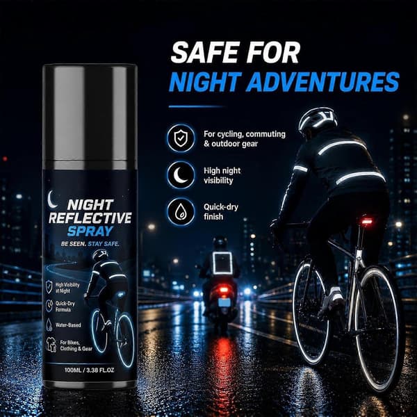 Nattreflekterande sprayfärg, hög synlighet, fluorescerande 100 ml | Långvarig säkerhetsreflekterande beläggning för kläder, cykel, utomhusutrustning 3pcs