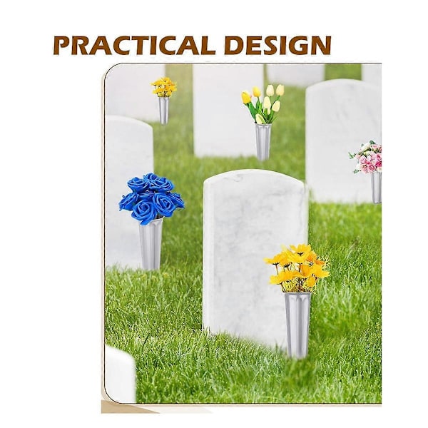 12 stk. Kirkegårdsvaser med Spyd Memorial Blomstervaser Grav Blomsterholder Kegle i Jordvaser wi