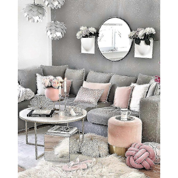 Liten Knutepute Sofa Dekorativ Pute Tre-tråds ballpute Rosa