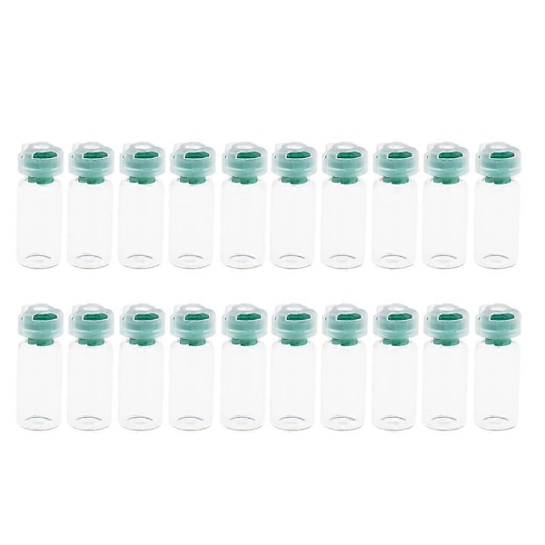 20 st 10 ml Tomma Behållare Eteriska Oljor Flaskor+Gummiinsats Grön
