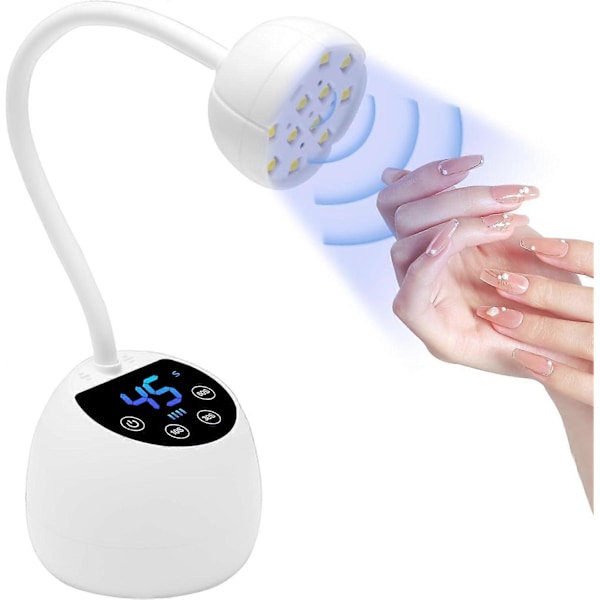 Mini UV-kynsilamppu älykkäällä automaattisensorilla ja näytöllä, 12 LEDin mini-kynsilamppu, UV-lamput geelikynsille 3 tilalla, kannettava LED-kynsilamppu USB-liitännällä