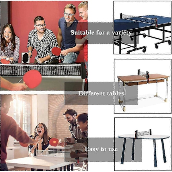 Uttrekkbart Ping Pong Nett, Portabelt Bordtennisnettstativ, Perfekt For Ping Pong Bord, Skrivebord, Spisebord