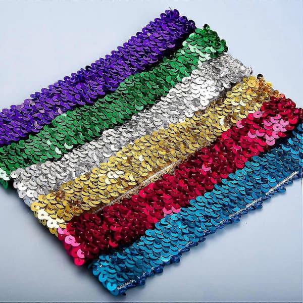 6 Stykker Sekvens Hodebånd Sports Glitter Hodebånd Elastisk Glitrende Bling Sport Hodebånd