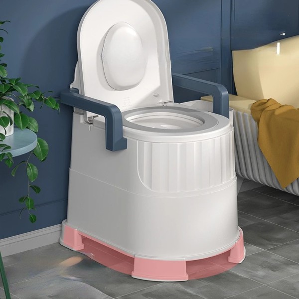 Bärbar Toalett Toalett för äldre och gravida Hushållstoalett för äldre Toalett Handfat Mobil Camping Toalett Wc Blue