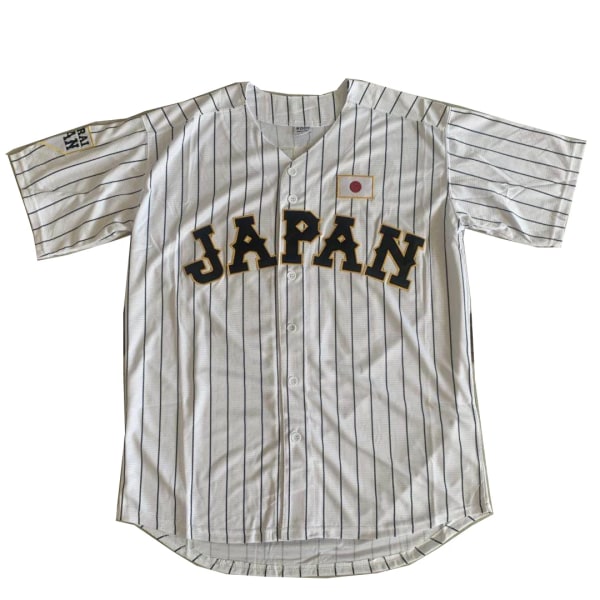 baseballtrøje Japan 16 OHTANI trøjer Syning Broderi Høj kvalitet Billig Sport Udendørs Hvid Sort stribe 2024 Verdensnyhed Black XXXL