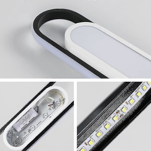 Moderne LED Taklampe, 24W 1800lm Rektangulær, Kaldt Hvitt Lys 6000k Akryl [Energiklasse E]
