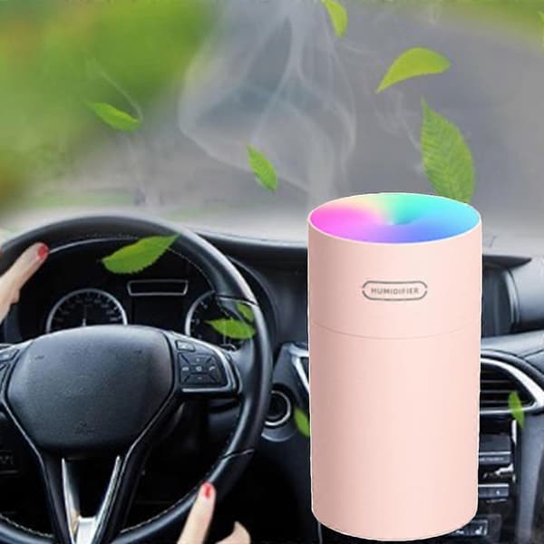 Farverig Mini Luftfrisker USB Ultralyd Auto Tågeproducent Luftfugter Diffuser