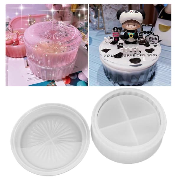 Stabelbare Runde Bakkeforme Krukke Epoxy Støbeform til DIY Smykkebeholder