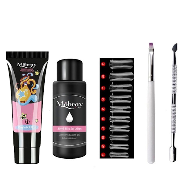 Manikyrset 15ml Nagellim Nagelformar Terapipenna Stålpusher Rengöring DIY Nagelkonst Byggsats