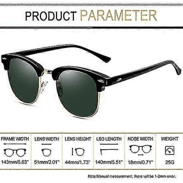 Uudet mallit LINJOU Puolikehyksettömät polarisoidut aurinkolasit UV400-suoja Retro Aurinkolasit Unisex