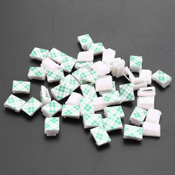 Selvklebende kabelholder, 7 mm bredde, 150 stk