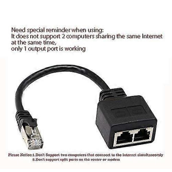 Verkkojakajan sovitinkaapeli, 1 Rj45-pistoke 2 Rj45-liittimeen Verkko Y-jakajakaapeli luokan 5e Ethernetille, luokan 6 Ethernetille. (1 kpl)