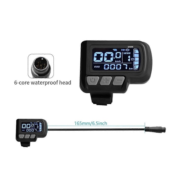 LCD-EN06 Elektrisk Cykel LCD Display Meter Dashboard Panel med USB 24V 36V 48V til Mountainbike Ele