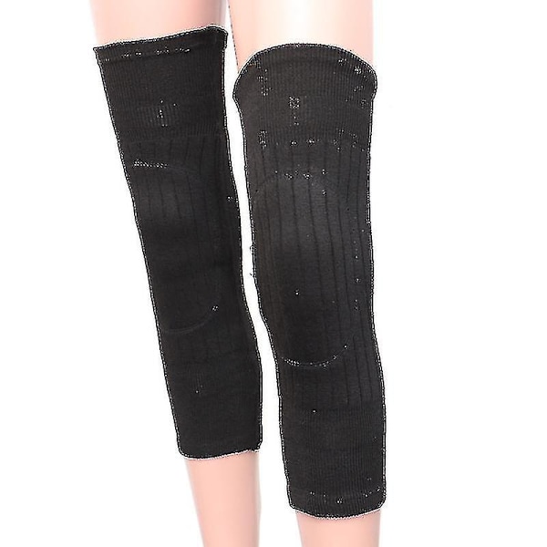 1 Par Andningsbara Ull Vinter Knävärmare Unisex Tjock Elastisk Knäskydd Knäskydd Knäskydd (Mörkgrå, Slumpmässig Färg Inuti)