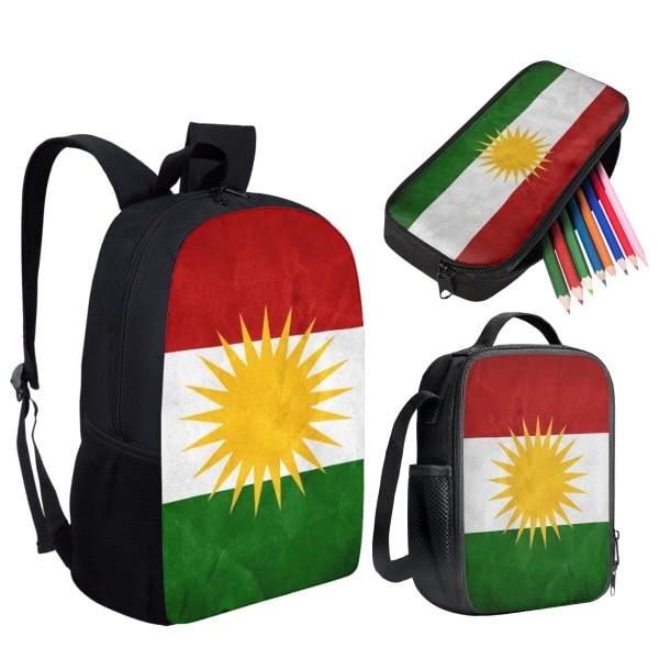 Belidome Kurdistan Print Primärstudent Mochila Femenina Barnboksväska Skolväskor med stor kapacitet för kvinnor män style 4