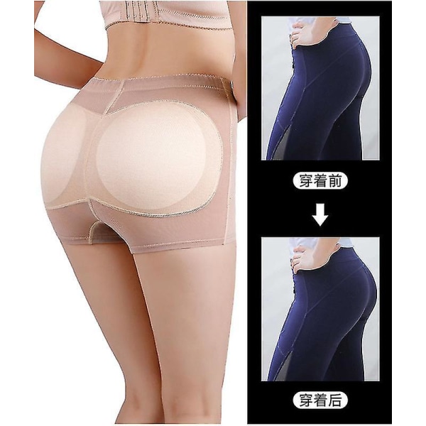 2st Kvinnor Butt Lifter Shaper Booty Enhancer Shorts Gördel Hip Enhancer Control Underkläder 2PCS skin S
