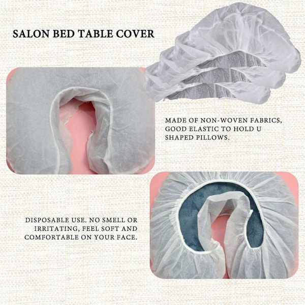 50 st U-formade Non-Woven Nackstöd Kudde Papper Skönhet Spa Salong Sängskydd Massage Ansikts Cra