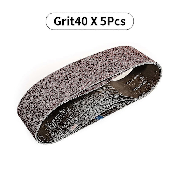 Slibebånd 100x915 mm - 5 stk. 40 korn sandpapirbånd til slibning og polering med bærbar båndsliber