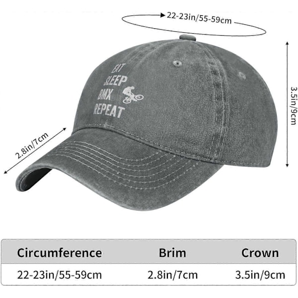 Eat Sleep BMX Repeat Unisex Cowboyhatt Baseball Caps Justerbar Sport Golf Denim Casquette Caps Stil 868