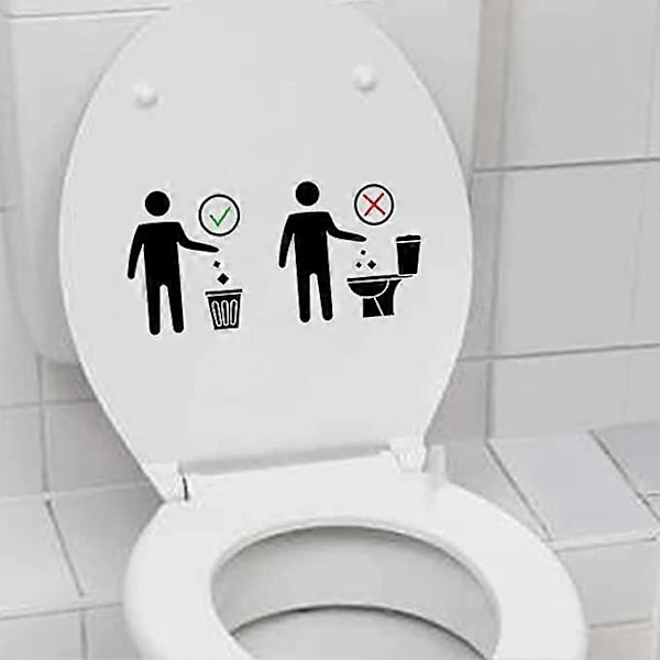 WC-istuimen tarra, jossa on lainauksia, varoitustekstejä, irrotettavia vedenpitäviä tarroja kylpyhuoneen WC-istuimen sisustukseen (musta)