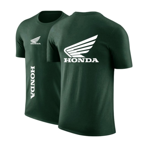 Sommar Honda logotyp rund hals Print korta ärmar green XS