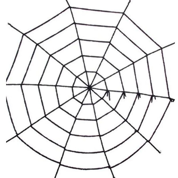 Simulaatio Hämähäkkiverkkokolmio Halloween-ulkokoristeet Rekvisiitta Suuret Hankalat Lelut Teemajuhlat black 360CM