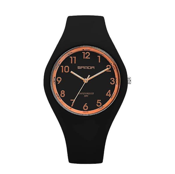 Pink Dame Elektronisk Silikone Rem Analog Quartz Ur Az12334