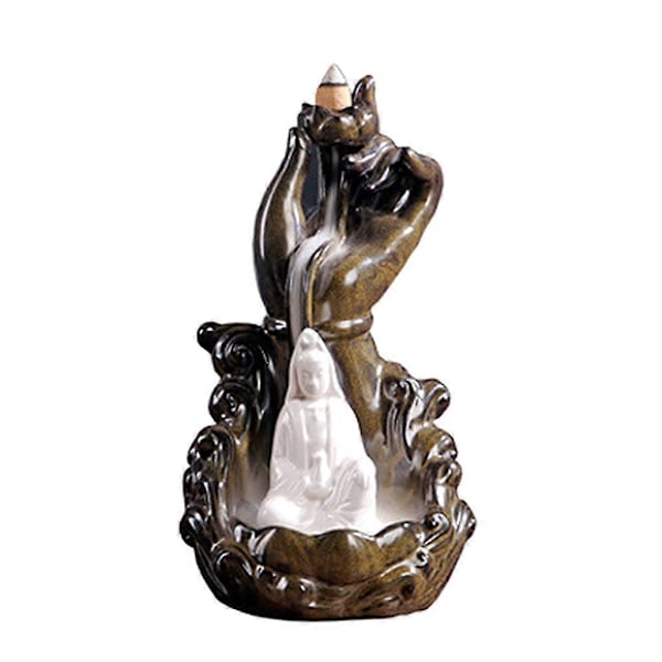 Røgelsesbrænder Keramisk Avalokitesvara Bodhisattva Buddha lotus Buddhisme Keramisk Håndværk Røgelsesholder til Boligindretning