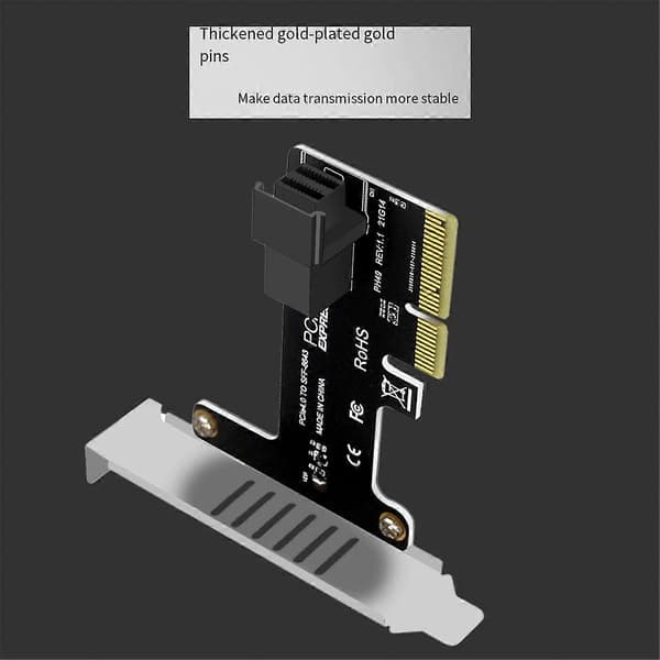 PCI-E til SFF-8643 Utvidelseskort PCIe X4 til SFF8643 Adapter for PCI-EX4/X8/X16 NVMe SSD Solid State