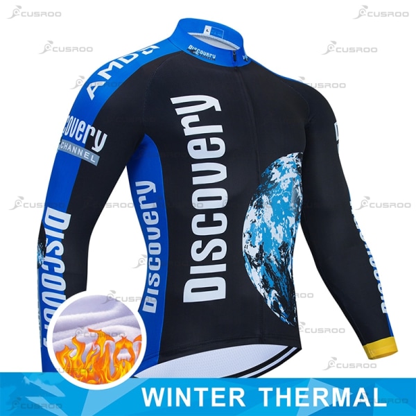 DISCOVERY TEAM LANGE sæt MTB cykeltrøje Specialfremstillet Ropa Ciclismo Short Cycling Wear Team Winter Thermal Fleece 4 3XL