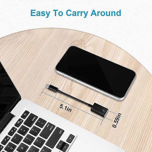 2-pak USB C til USB 2.0 Adapter Type-c Otg Kabel Type C Han til USB A Hun Adapter Kompatibel Med