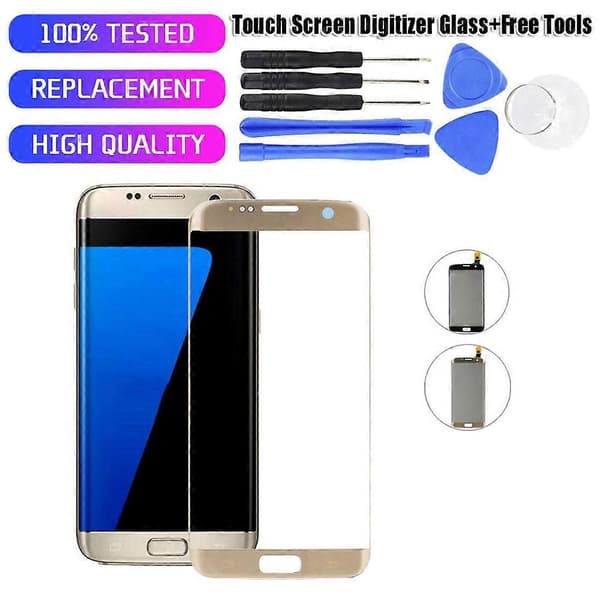 för Galaxy S7 Edge G935 Kontaktskärm Digitizer Glas med Verktyg Guld