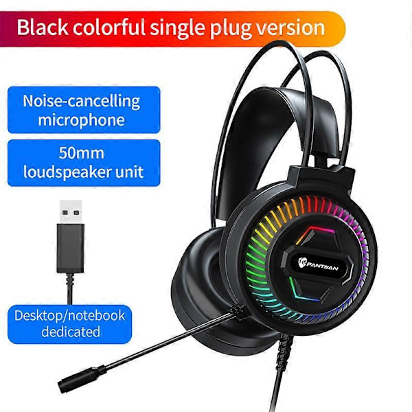 Nya Professionella LED Kattöron Trådbundna Gaming Hörlurar Med Mikrofon För PS4 PS5 Xbox Dator PC Gaming Headset Med Volymkontroll