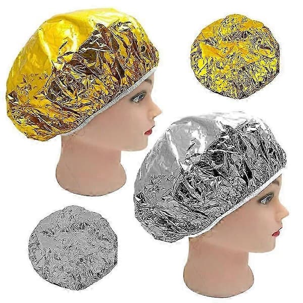 Dusjhette Varmeisolasjon Aluminium Folie Hatt Elastisk Badehette for Kvinner Frisørsalong Baderom -