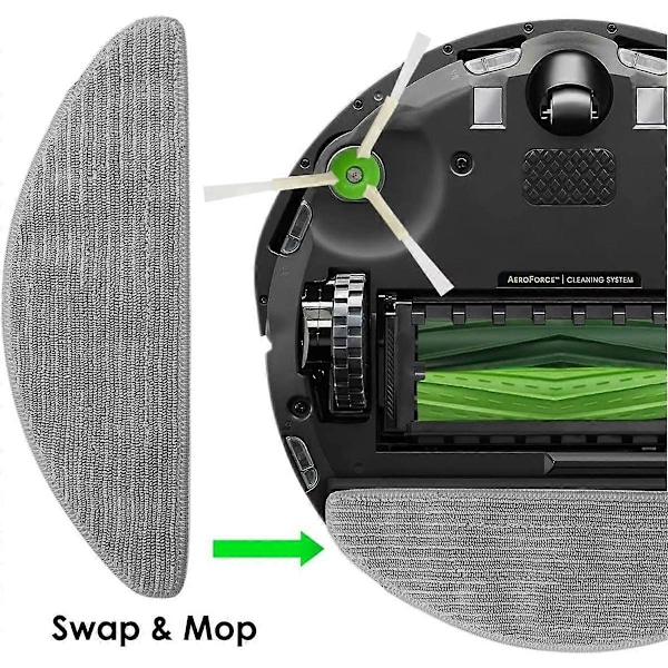4 STK Vaskbare Mikrofiber Moppeputer for Combo I5/I5+/J5/J5+ Robotstøvsuger Erstatningsreservedel